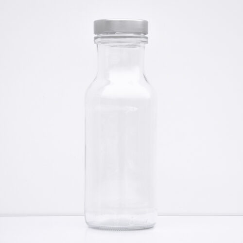 Botella de 785ml de vidrio transparente reutilizable con tapa de aluminio