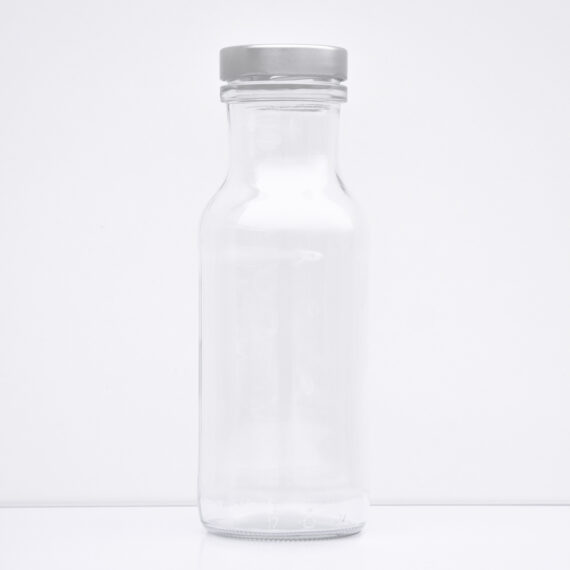 Botella de 785ml de vidrio transparente reutilizable con tapa de aluminio